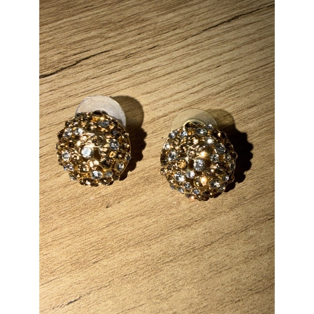 Off Park Collection Art Deco Earrings Pierced OPC  Gold Tone